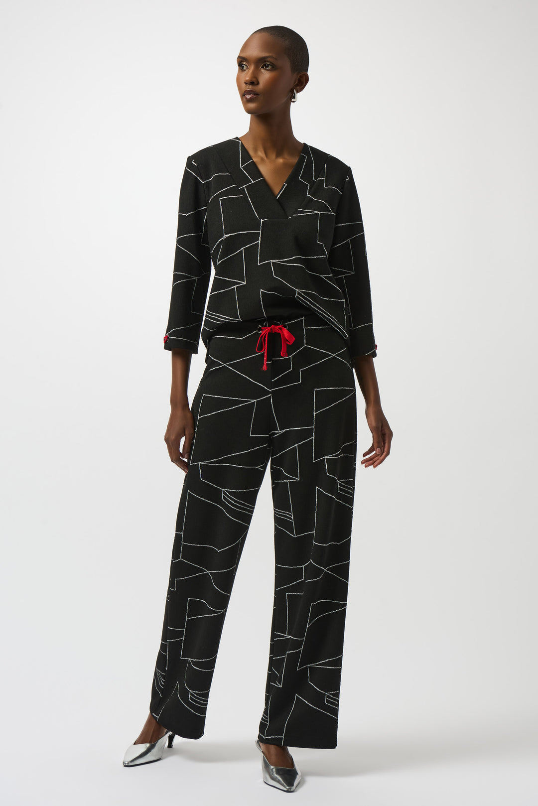 JOSEPH RIBKOFF- WOMEN'S EDGY GEOMETRIC TROUSERS