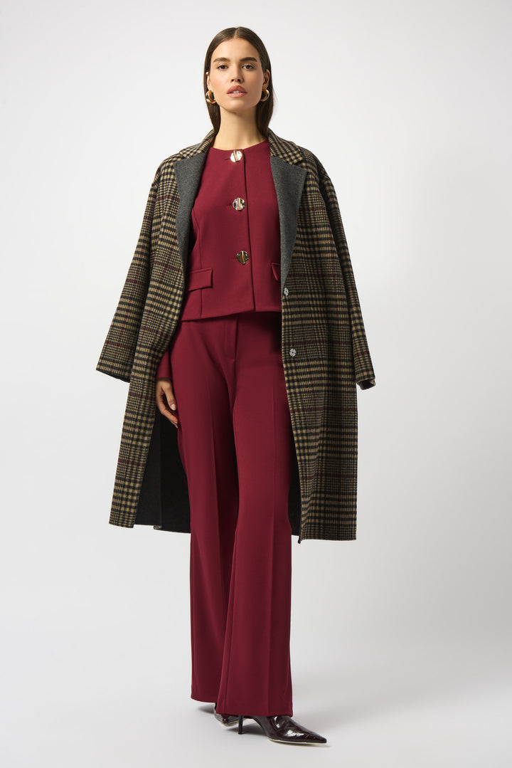 JOSEPH RIBKOFF- WOMEN'S PLAID LONG OVER COAT