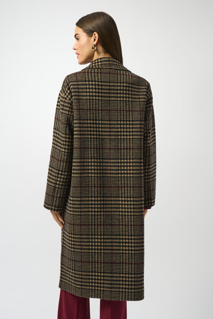 JOSEPH RIBKOFF- WOMEN'S PLAID LONG OVER COAT