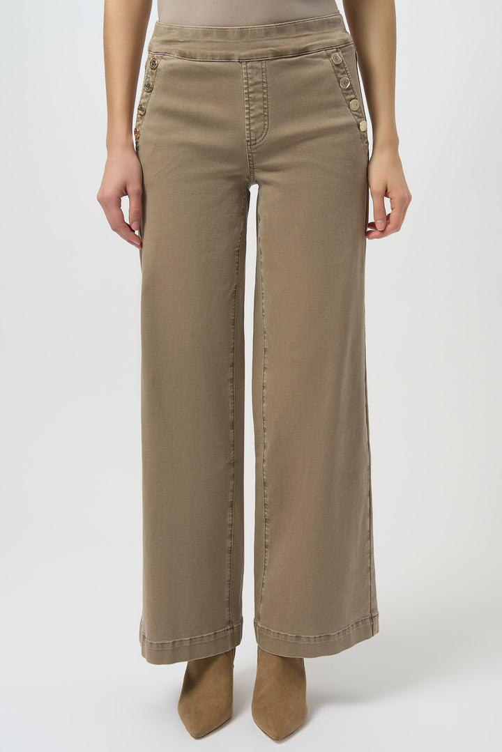 JOSEPH RIBKOFF- WOMEN'S WIDE LEG MID RISE TROUSERS