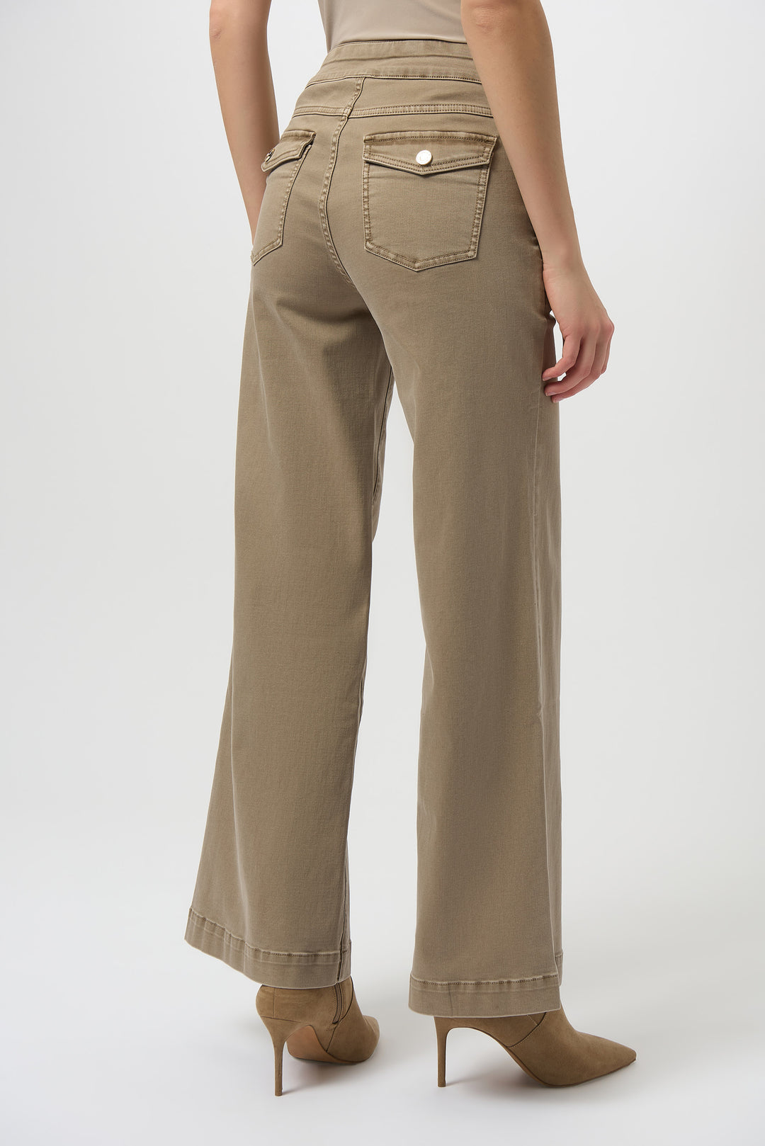 JOSEPH RIBKOFF- WOMEN'S WIDE LEG MID RISE TROUSERS