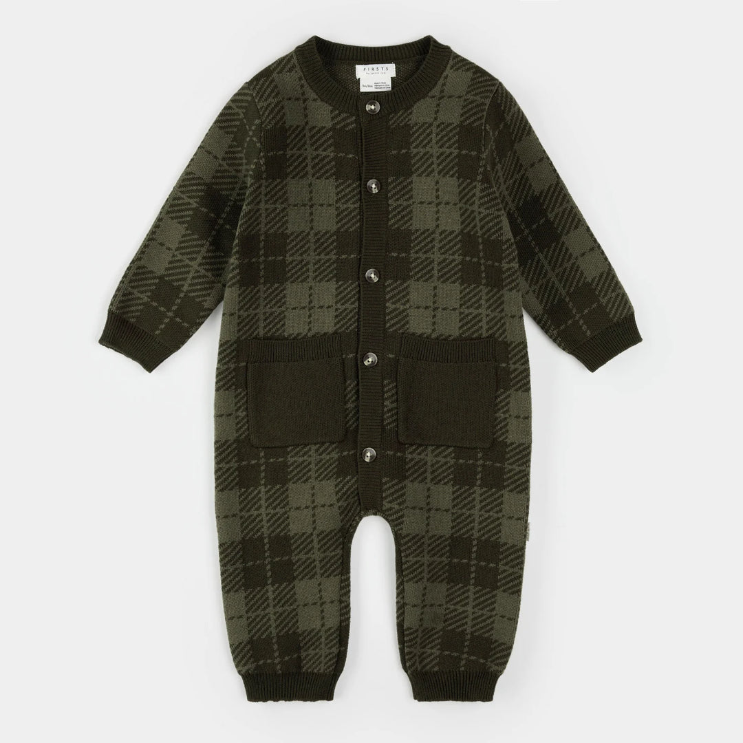 PETIT LEM - KIDS GREEN FARM PLAYSUIT 