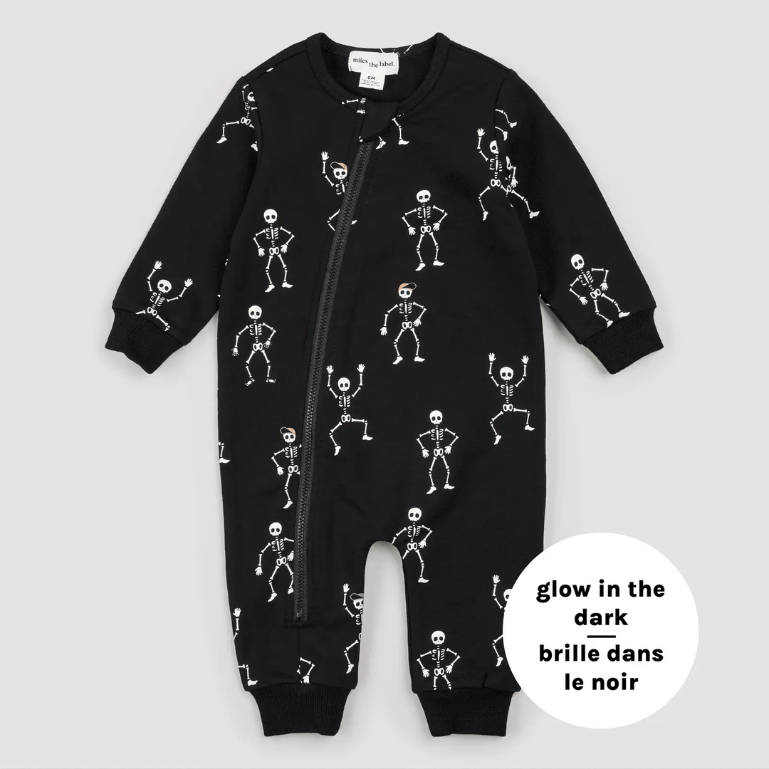 MILES THE LABEL - BABY Dancing Glow-in-the Dark Skeletons Playsuit