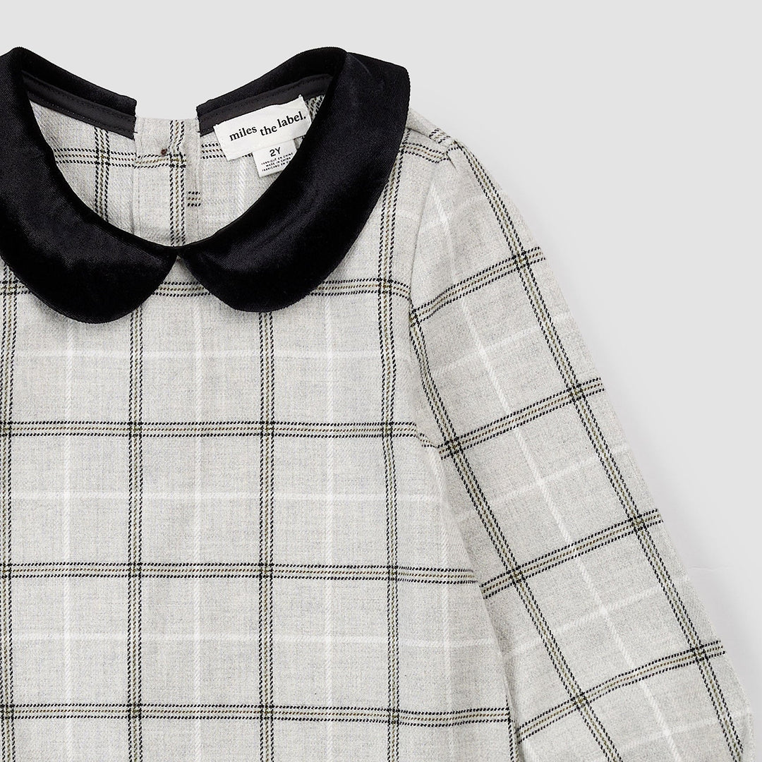 MILES THE LABEL- BABY PLAID FLANNEL DRESS