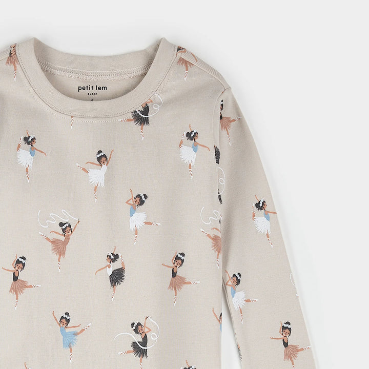 PETIT LEM - KIDS BALLERINA PRINT PJ SET