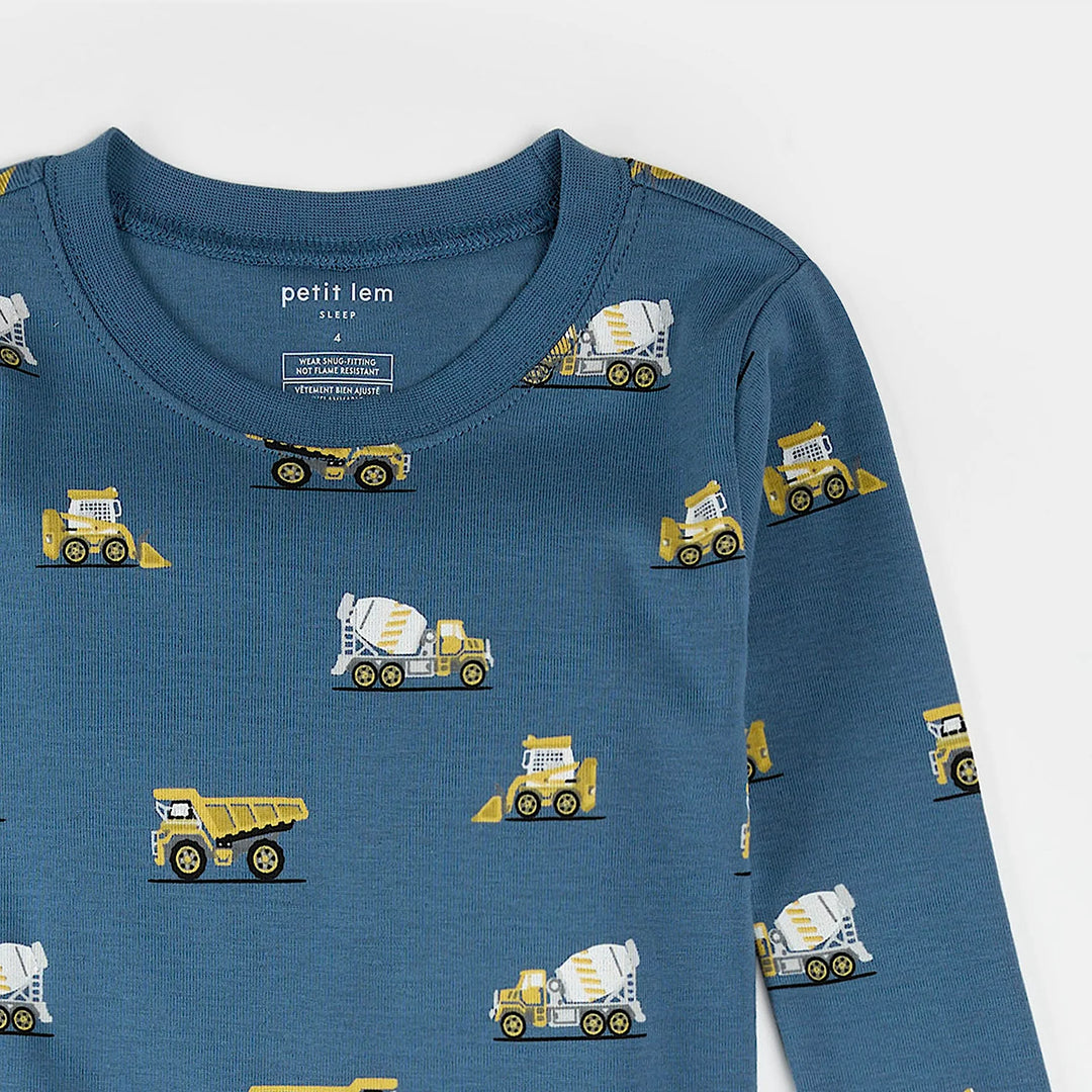 PETIT LEM - KIDS Construction Truck Print PJ SET