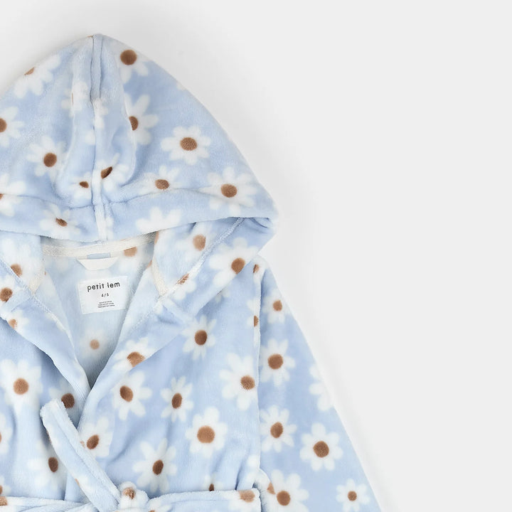 PETIT LEM - KIDS DAISY PRINT PLUSH ROBE