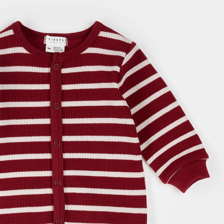 PETIT LEM - Scarlet Red Striped Thermal Sleeper