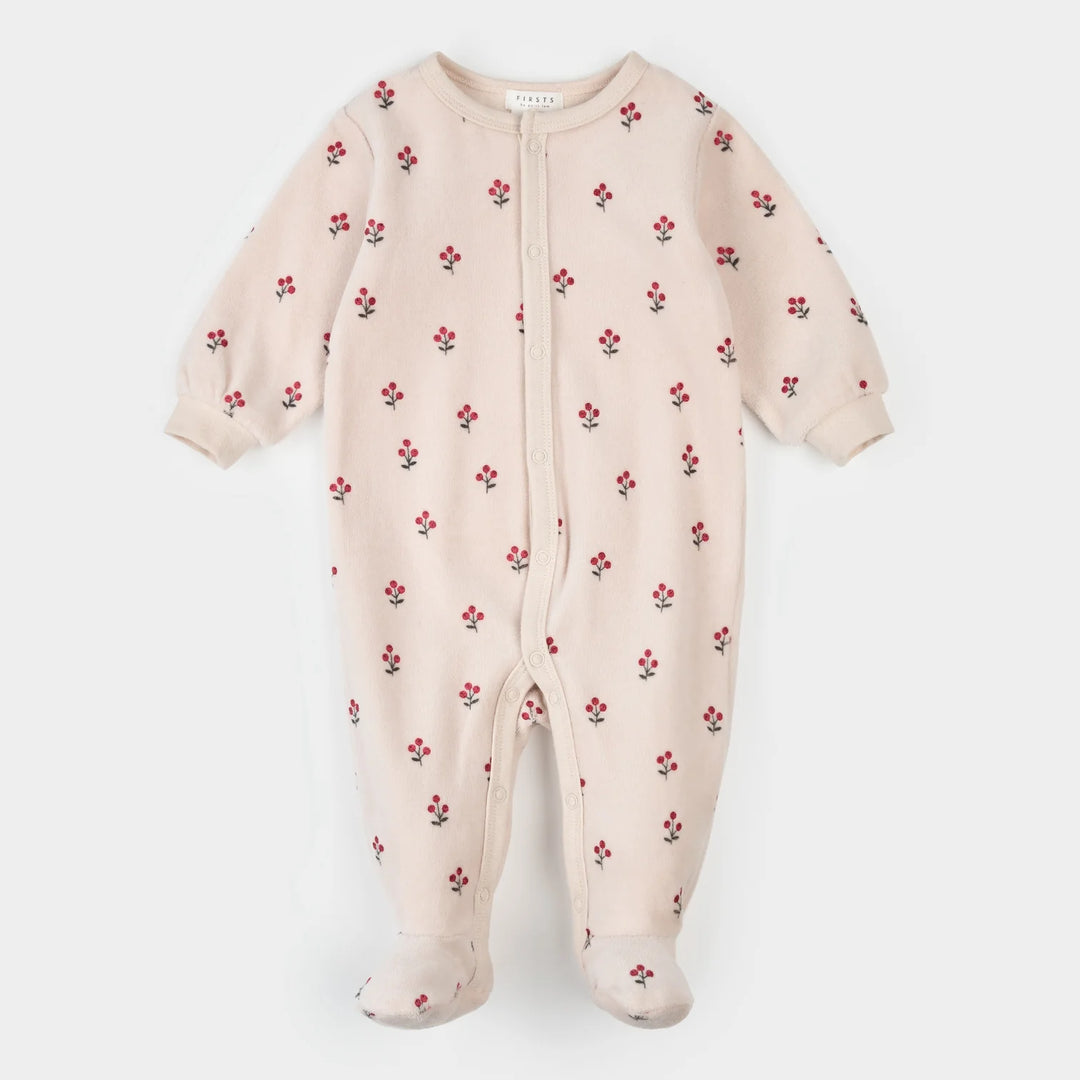 PETIT LEM - KIDS VELOUR WINTERBERRY SLEEPER