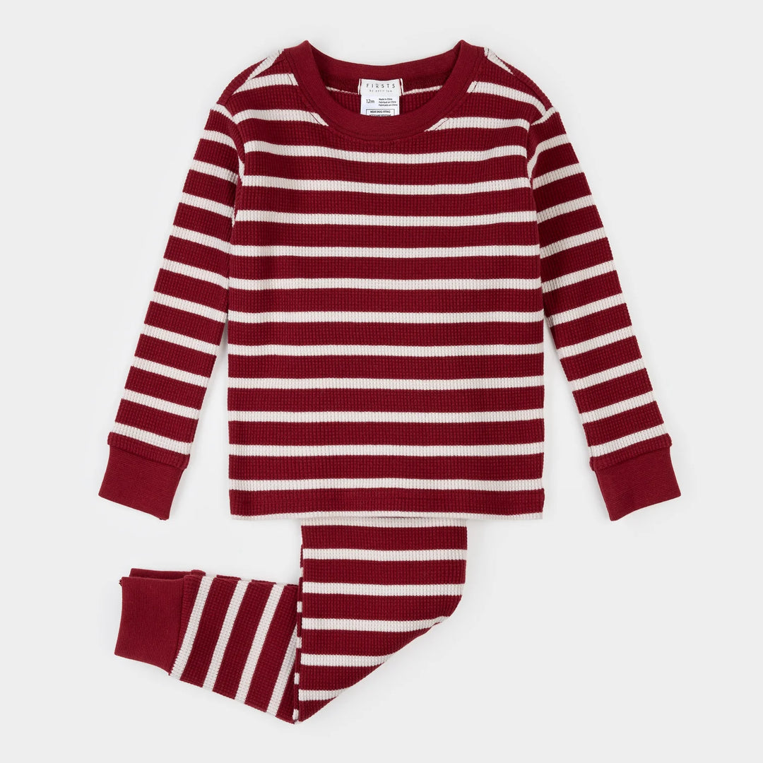 PETIT LEM - KIDS SCARLET RED STRIPED PJ SET