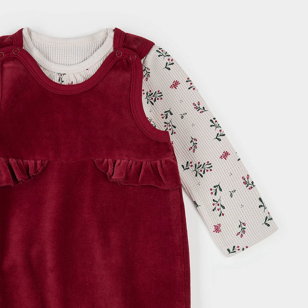 PETIT LEM - KIDS HOLLY PRINT THERMAL OVERALL SET