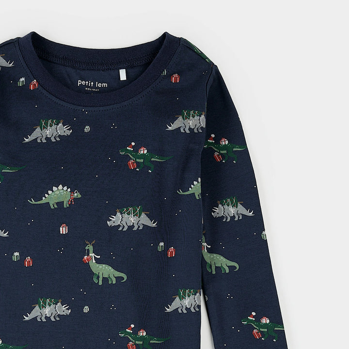PETIT LEM- KIDS HOLIDAY DINOSAUR PJ SET