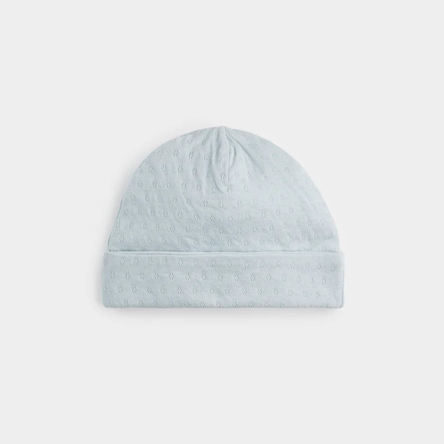PETIT LEM- BABY SKY BLUE POINTELLE KNIT HAT