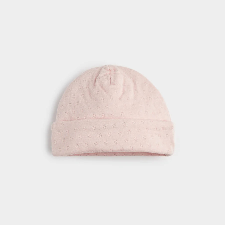 PETIT LEM- BABY PEONY BLUSH POINTELLE KNIT HAT