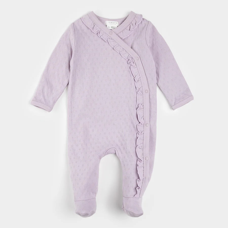 PETIT LEM- BABY IRIS POINTELLE KNIT CROSS BODY SLEEPER