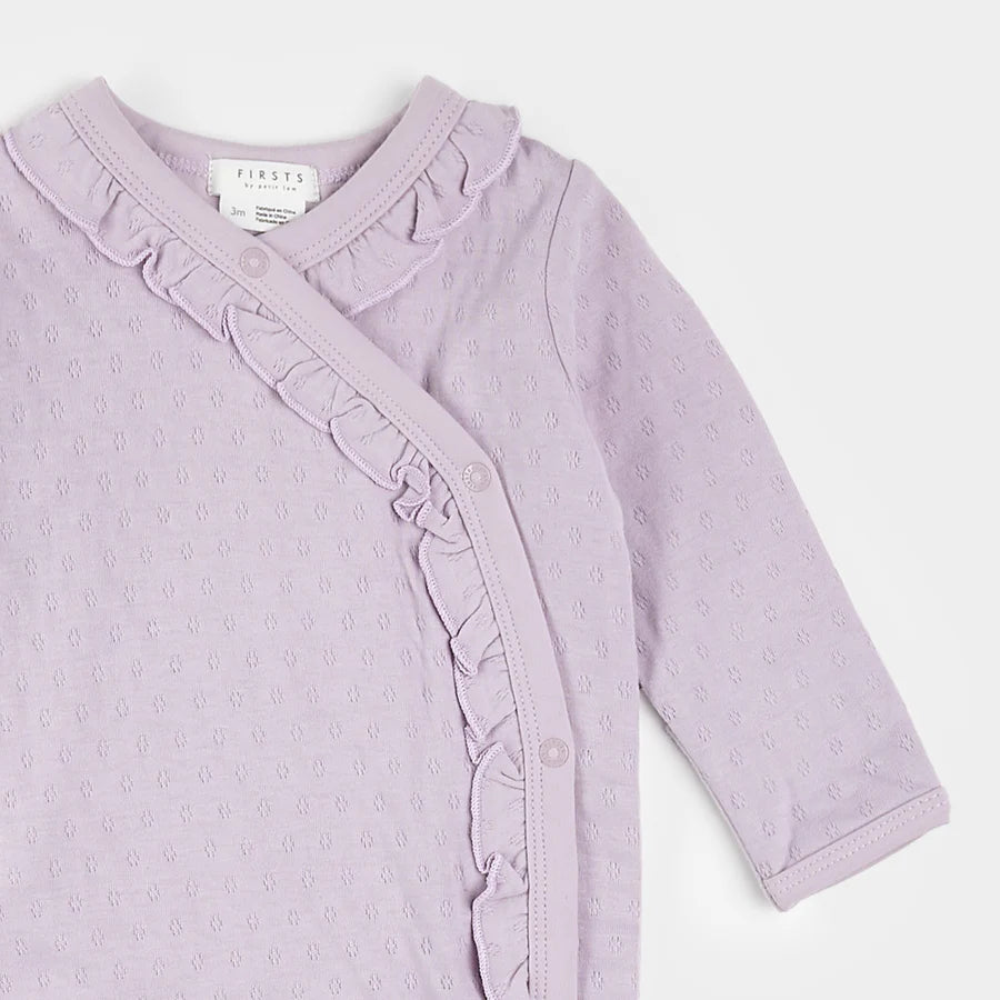 PETIT LEM- BABY IRIS POINTELLE KNIT CROSS BODY SLEEPER