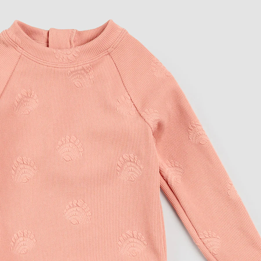 MILES THE LABEL- KIDS RIBBED LONG-SLEEVE RASHGUARD SWIM SET