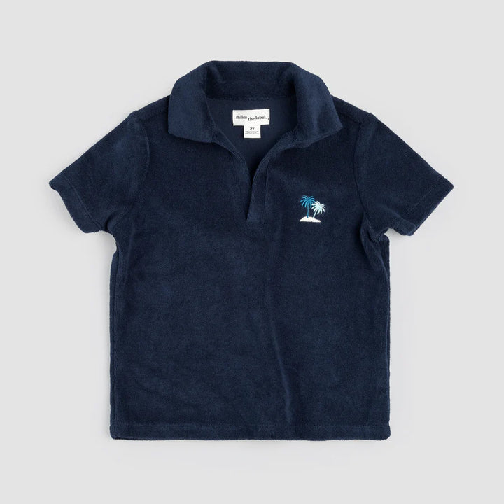 MILES THE LABEL- KIDS TERRY CLOTH POLO TOP