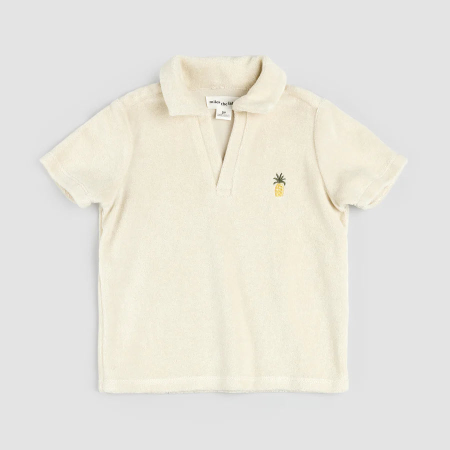 MILES THE LABEL- KIDS TERRY CLOTH POLO TOP