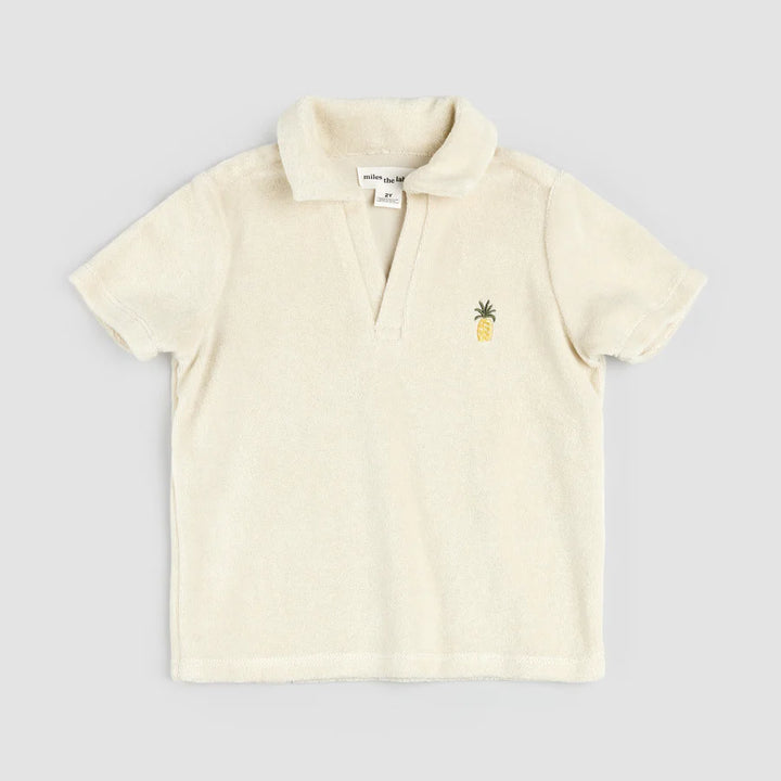 MILES THE LABEL- KIDS TERRY CLOTH POLO TOP
