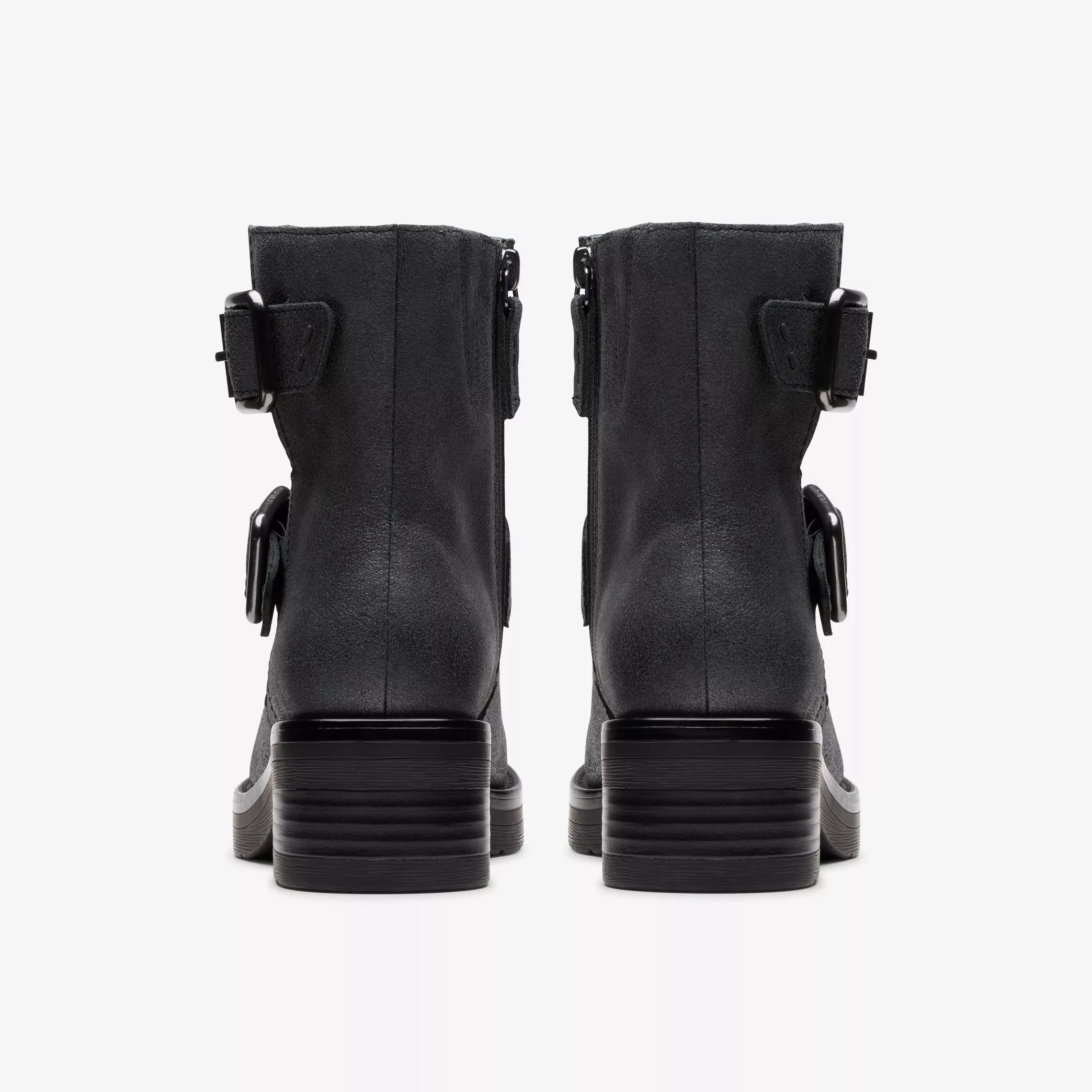 CLARKS- WOMEN'S REBELLE BUCKLE METALLIC BOOT
