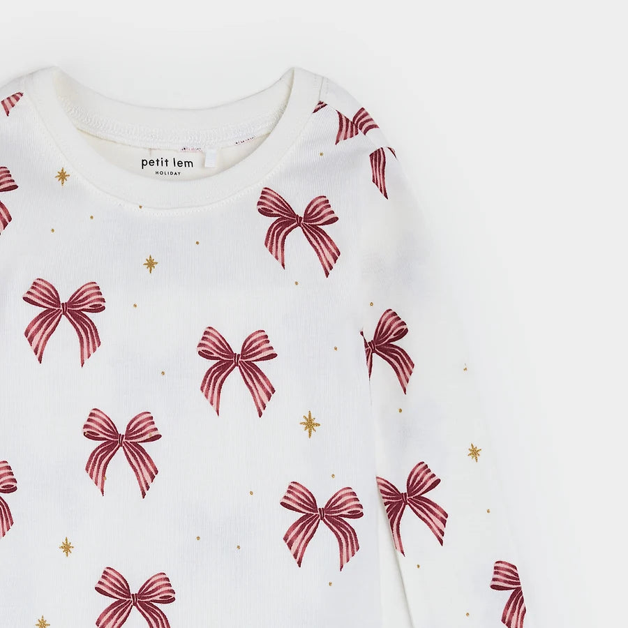 PETIT LEM - GIRLS GLITTER & BOWS PJ SET