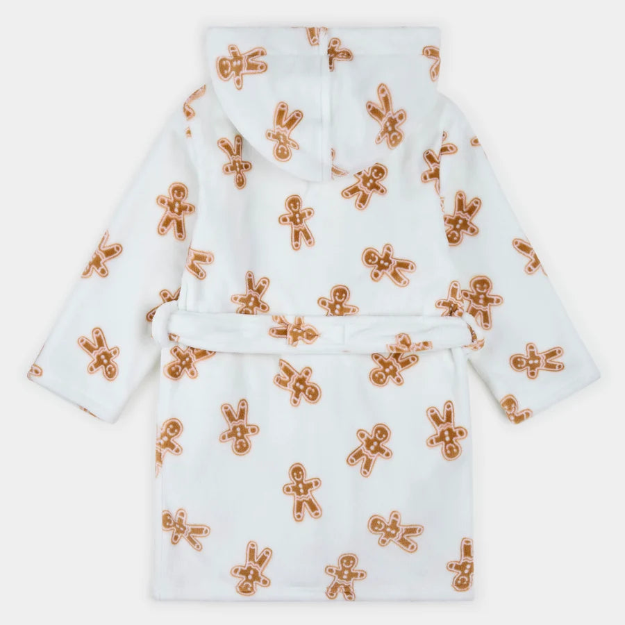 PETIT LEM - GIRLS GINGERBREAD PRINT ROBE