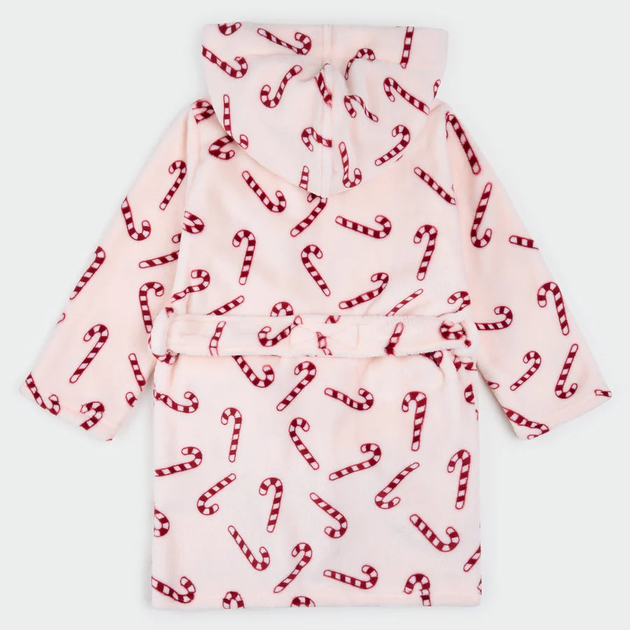 PETIT LEM - GIRLS CANDY CANE PRINT ROBE