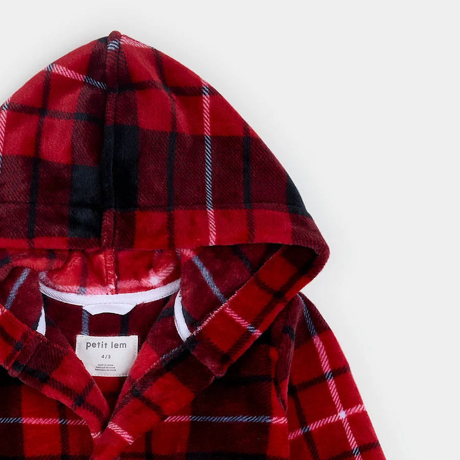 PETIT LEM - BOY'S NORDIC PLAID ROBE