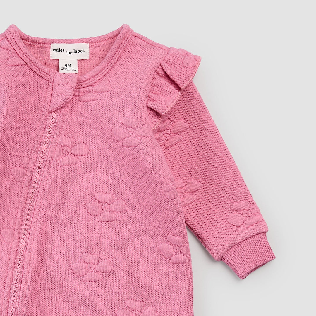 MILES THE LABEL - GIRL COVERALL L/S KNIT-PINK DK. 26RMW02N01-B