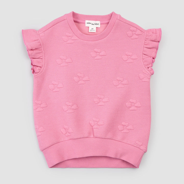 MILES THE LABEL - GIRL S/S TOP KNIT-PINK DK. 26RMW02T04-Y