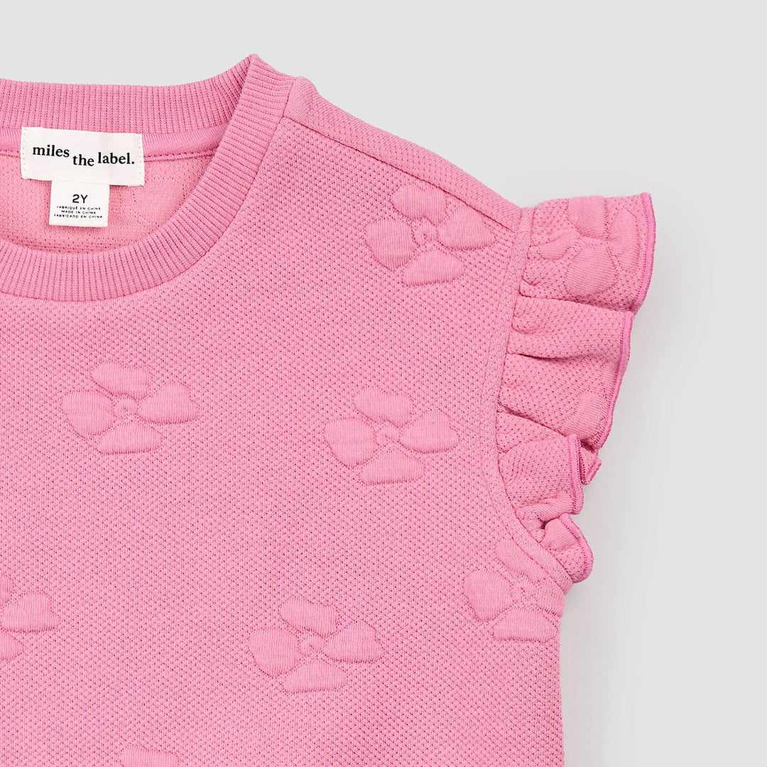 MILES THE LABEL - GIRL S/S TOP KNIT-PINK DK. 26RMW02T04-K