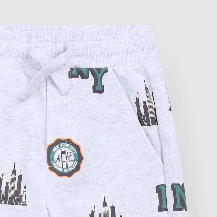 MILES THE LABEL - BOY SHORT KNIT-HEATHER GREY LT. 26SMW03B02-K