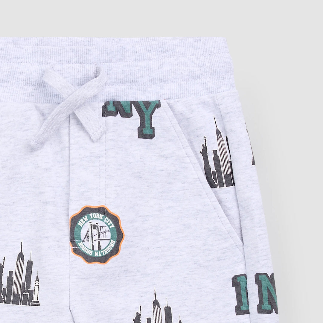 MILES THE LABEL - BOY SHORT KNIT-HEATHER GREY LT. 26SMW03B02-Y