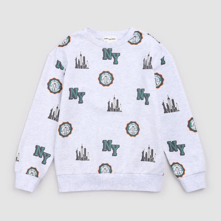 MILES THE LABEL - BOY SWEATSHIRT KNIT-HEATHER GREY LT. 26SMW03T02-K