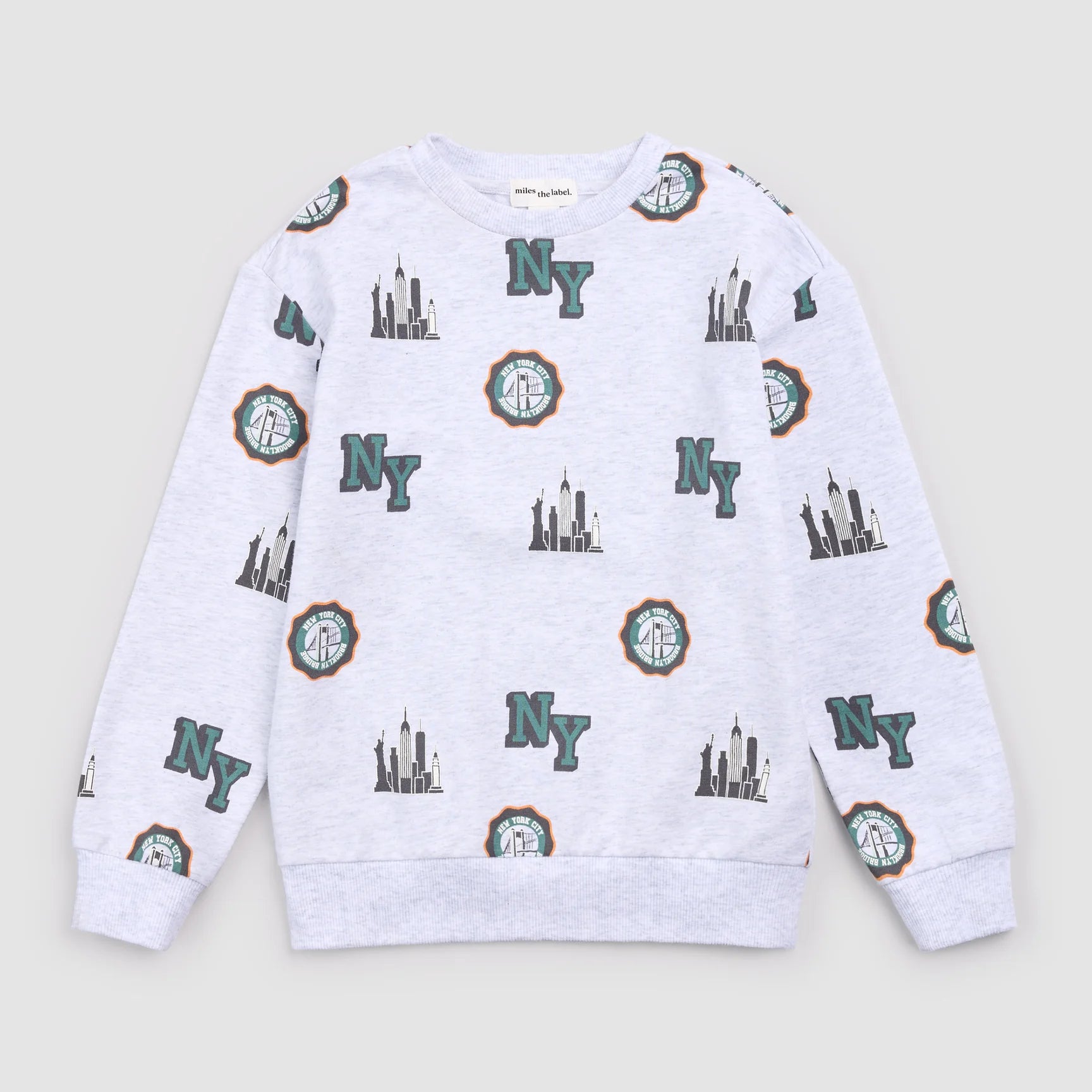 MILES THE LABEL - BOY SWEATSHIRT KNIT-HEATHER GREY LT. 26SMW03T02-Y