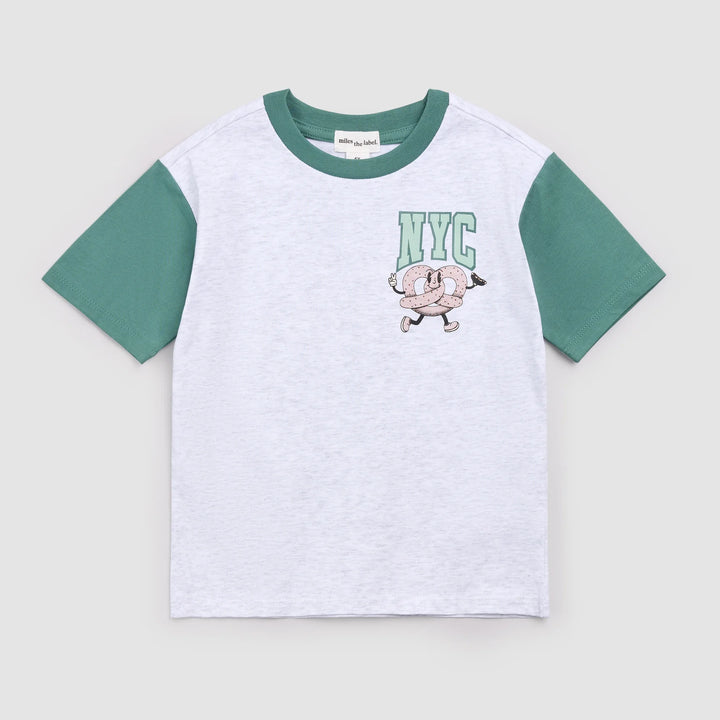 MILES THE LABEL - BOY S/S T-SHIRT KNIT-HEATHER GREY LT. 26SMW03T05-K