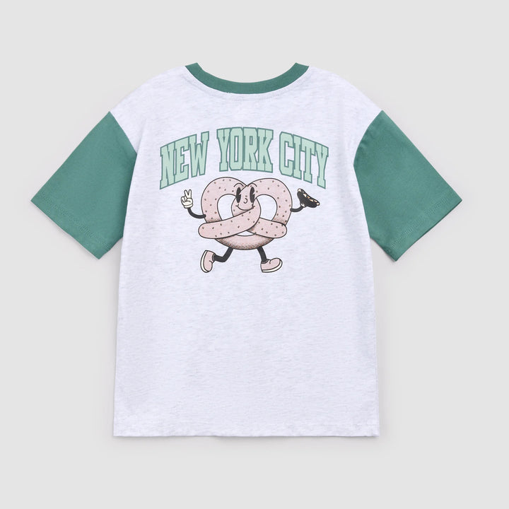 MILES THE LABEL - BOY S/S T-SHIRT KNIT-HEATHER GREY LT. 26SMW03T05-K