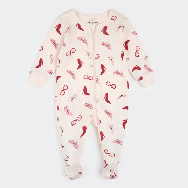 PETIT LEM- Baby Dress Up Print on Blush Sleeper