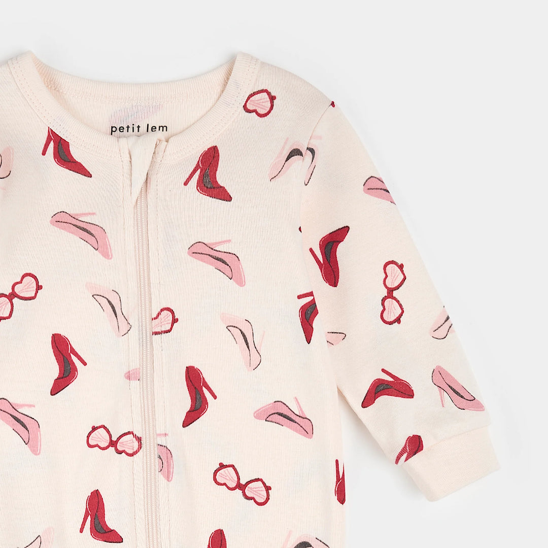 PETIT LEM- Baby Dress Up Print on Blush Sleeper