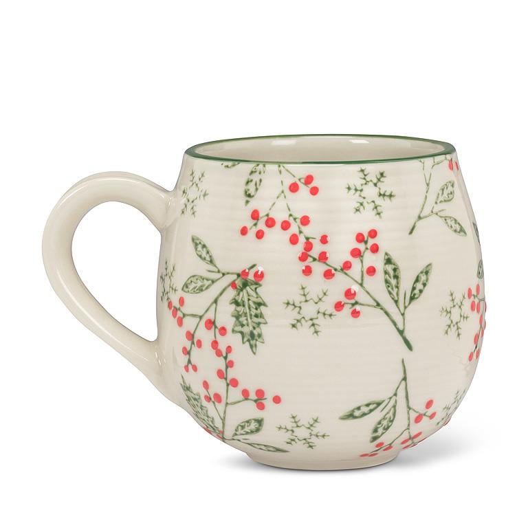 ABBOTT - ALLOVER HOLLY BALL MUG-5"L(16OZ)