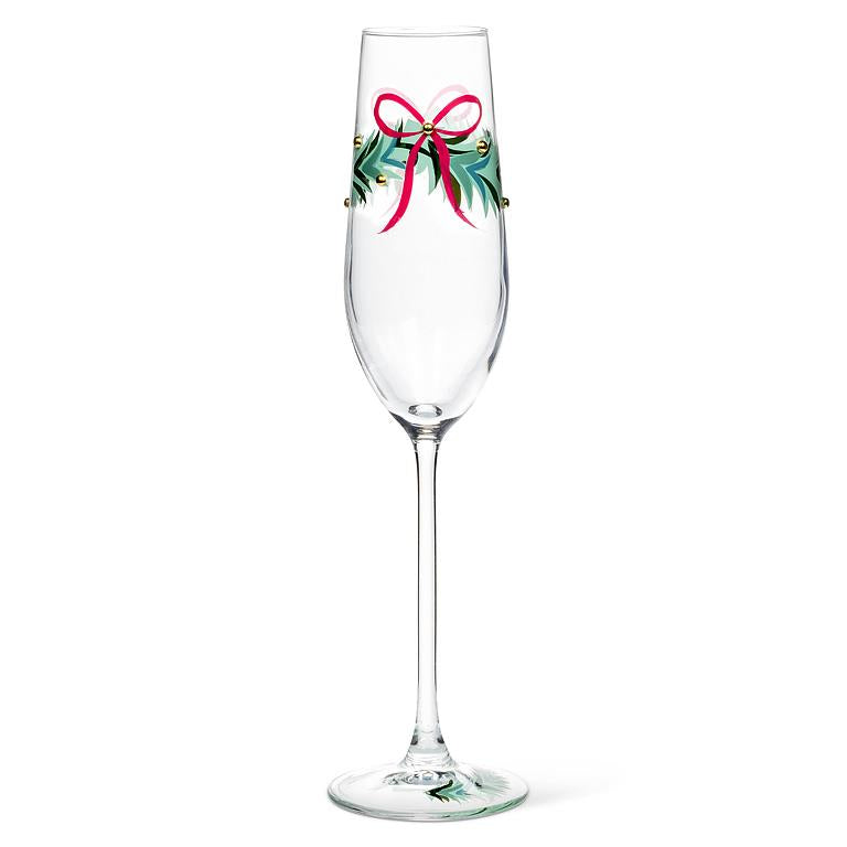 ABBOTT - WREATH W/RIBBON & BEADS FLUTE-10"H(9OZ)