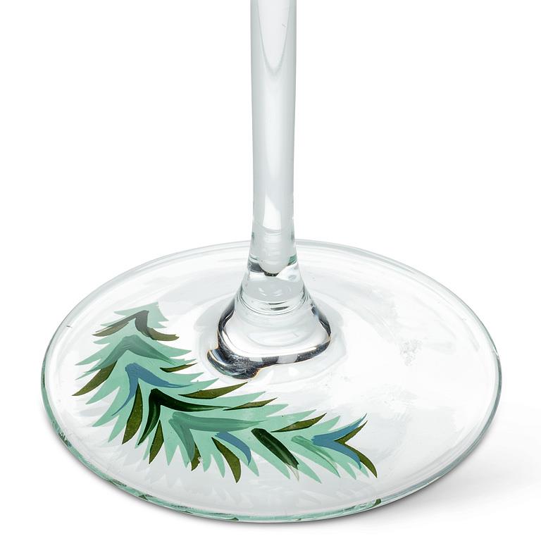 ABBOTT - WREATH W/RIBBON & BEADS WINE GLASS-8.5"H(16OZ)