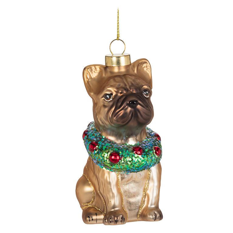 ABBOTT - SITTING BULLDOG ORNAMENT-4"H