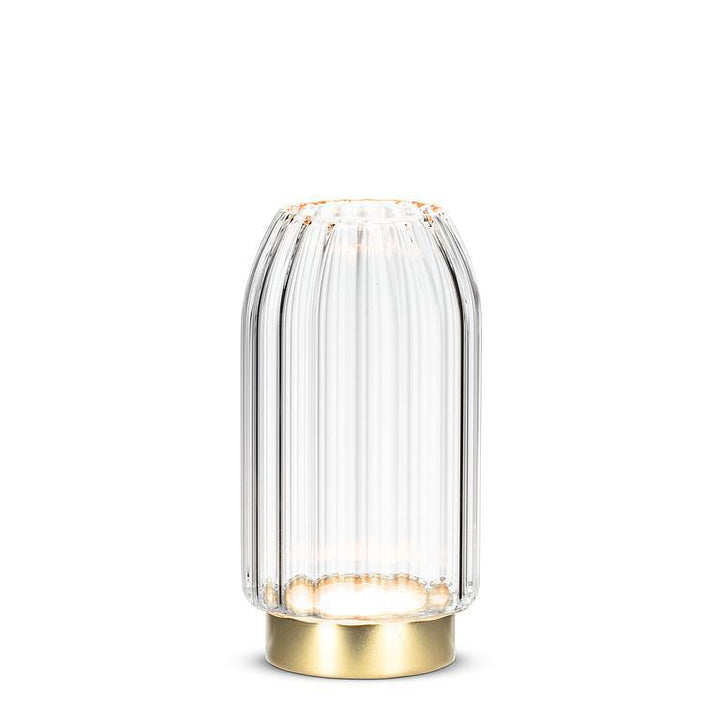 ABBOTT - MED PANEL LED VASE W/GOLD BASE - 6.5"H