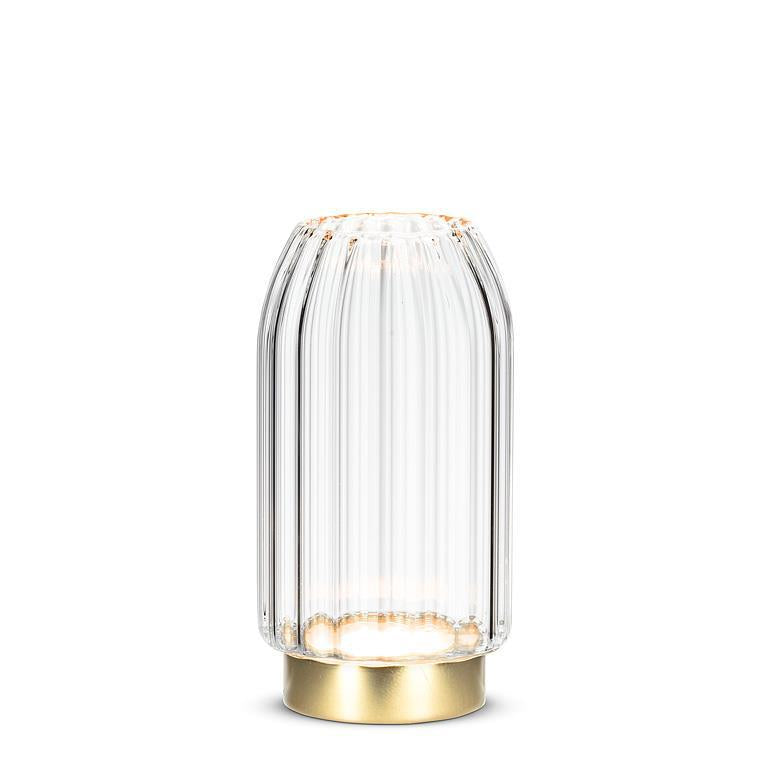 ABBOTT - MED PANEL LED VASE W/GOLD BASE - 6.5"H