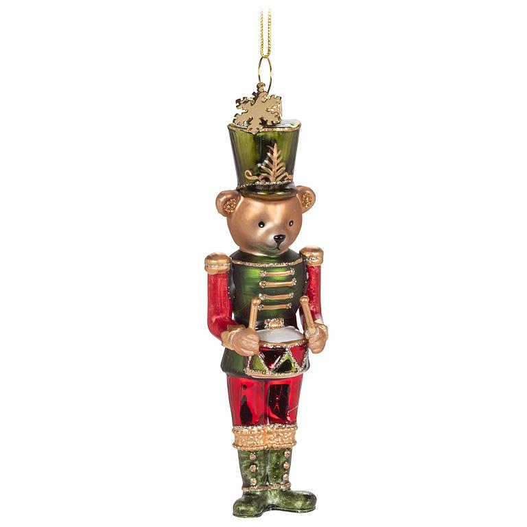 ABBOTT - TEDDY BEAR NUTCRACKER ORNAMENTS - 2 ASSORTED -5"H