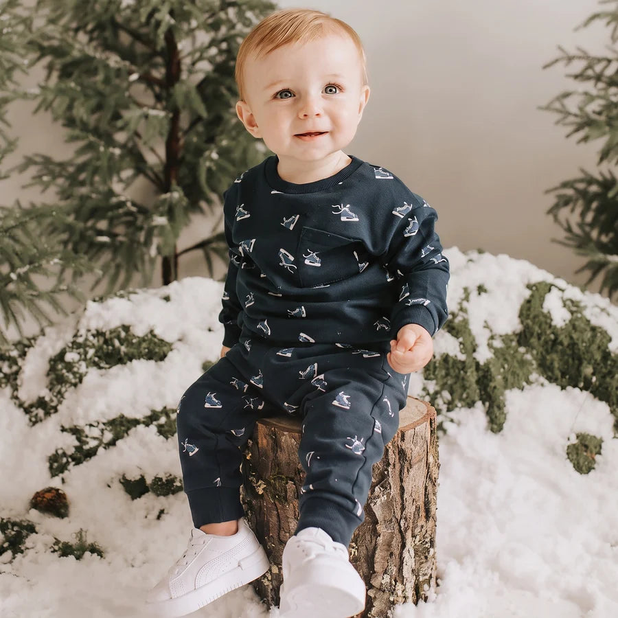FIRSTS BY PETIT LEM - BABY 2PC SET: L/S TOP + PANT KNIT