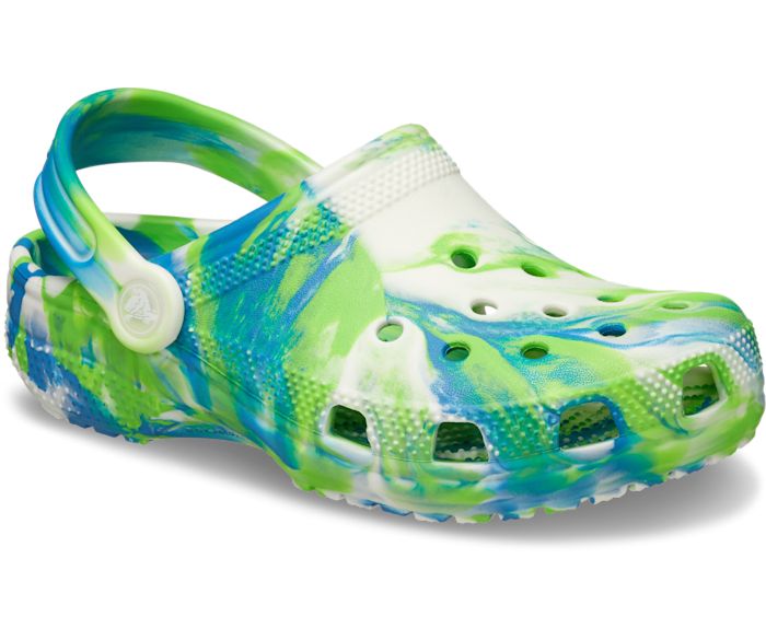 CROCS-KIDS CLASSIC GLOW-IN-THE-DARK MARBLED CLOG
