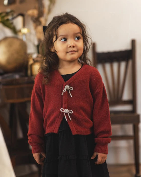 NORALEE - GIRLS RUBY BOW CARDIGAN